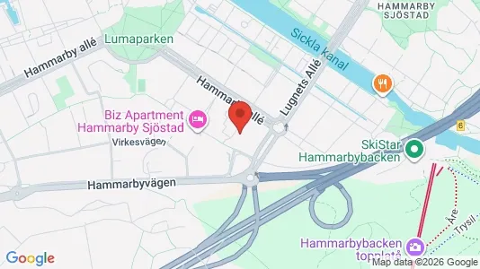 Lägenheter att hyra i Hammarbyhamnen - kort over placeringen