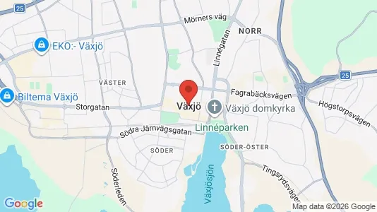 Lägenheter att hyra i Växjö - kort over placeringen