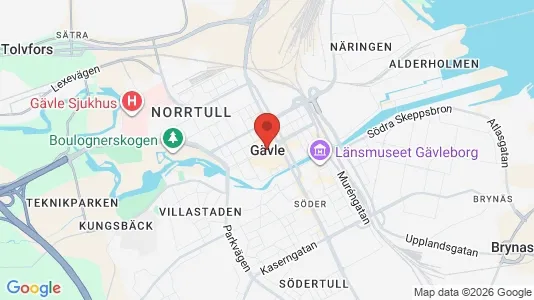 Lägenheter att hyra i Gävle - kort over placeringen