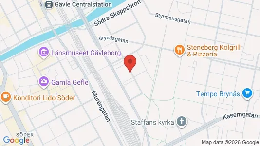 Lägenheter att hyra i Gävle - kort over placeringen