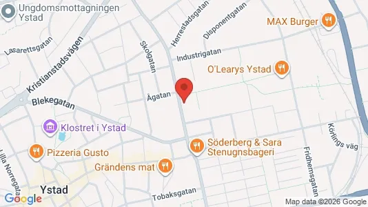 Lägenheter att hyra i Ystad - kort over placeringen