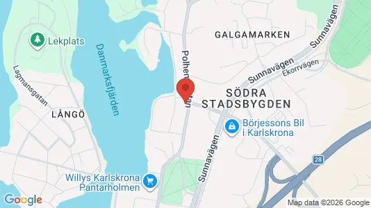Lägenheter att hyra i Karlskrona - kort over placeringen