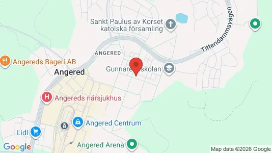 Lägenheter att hyra i Angered - kort over placeringen