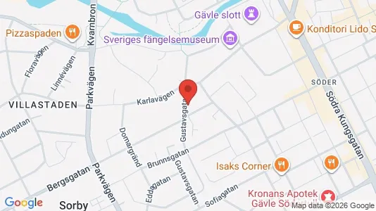 Lägenheter att hyra i Gävle - kort over placeringen