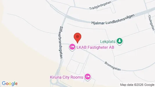 Lägenheter att hyra i Kiruna - kort over placeringen