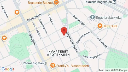 Lägenheter att hyra i Vasastan - kort over placeringen
