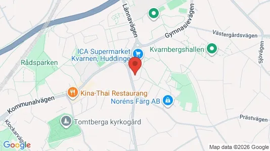 Lägenheter att hyra i Huddinge - kort over placeringen