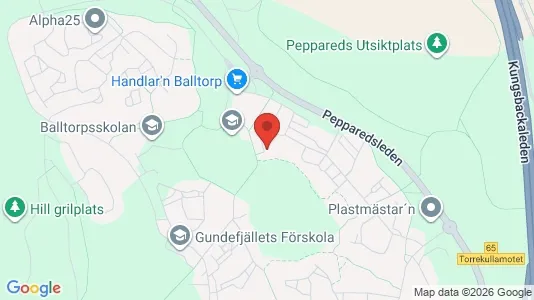 Lägenheter att hyra i Mölndal - kort over placeringen