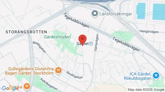 Lägenheter att hyra i Gärdet/Djurgården - kort over placeringen