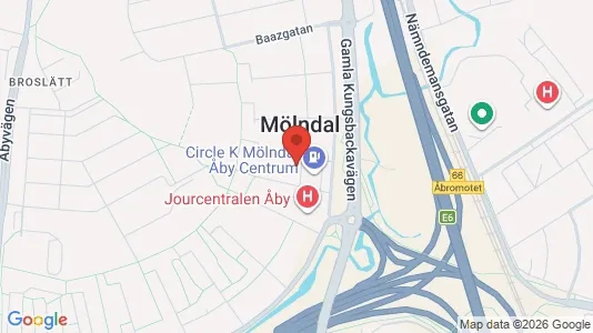 Lägenheter att hyra i Mölndal - kort over placeringen
