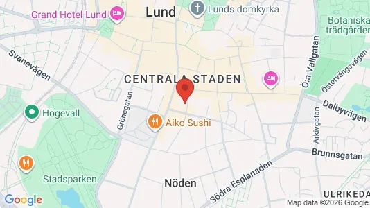 Lägenheter att hyra i Lund - kort over placeringen