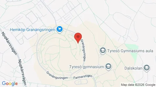 Lägenheter att hyra i Tyresö - kort over placeringen