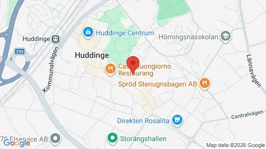 Lägenheter att hyra i Huddinge - kort over placeringen