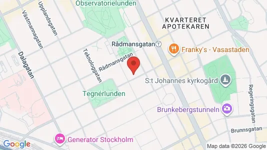 Lägenheter att hyra i Vasastan - kort over placeringen