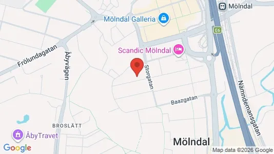Lägenheter att hyra i Mölndal - kort over placeringen