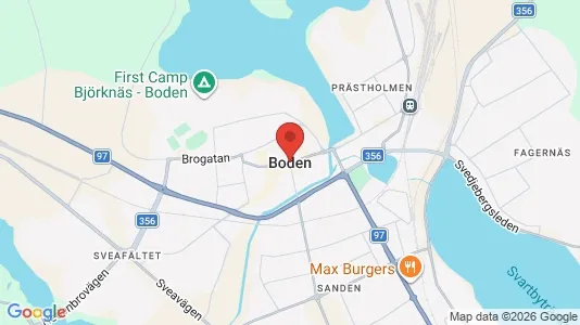 Lägenheter att hyra i Boden - kort over placeringen