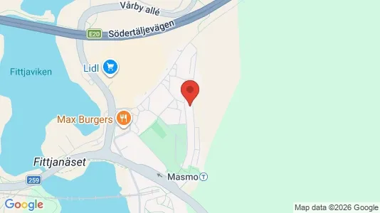 Lägenheter att hyra i Huddinge - kort over placeringen
