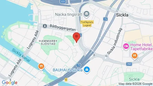 Lägenheter att hyra i Hammarbyhamnen - kort over placeringen
