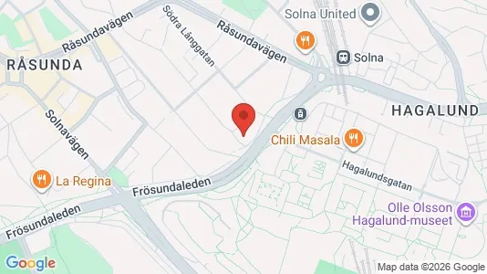 Lägenheter att hyra i Solna - kort over placeringen