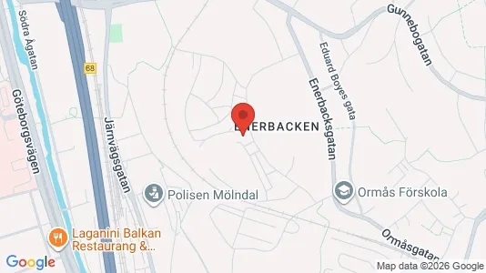 Lägenheter att hyra i Mölndal - kort over placeringen