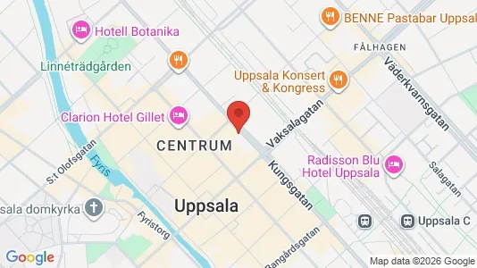 Lägenheter att hyra i Uppsala - kort over placeringen