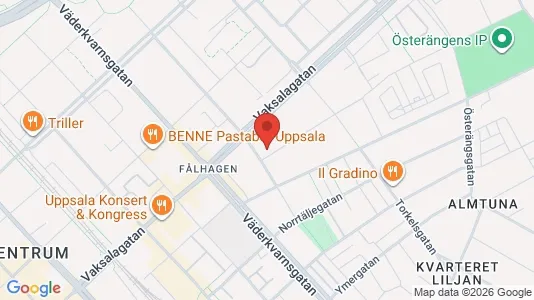 Lägenheter att hyra i Uppsala - kort over placeringen