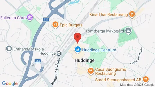 Lägenheter att hyra i Huddinge - kort over placeringen
