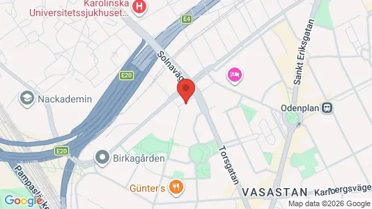 Lägenheter att hyra i Vasastan - kort over placeringen