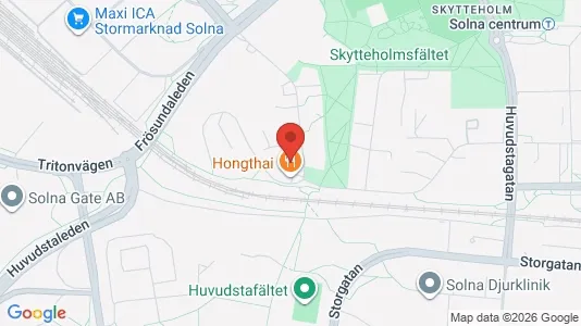 Lägenheter att hyra i Solna - kort over placeringen