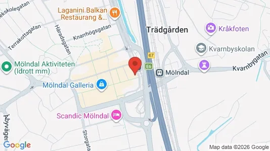 Lägenheter att hyra i Mölndal - kort over placeringen