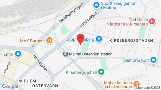 Lägenheter att hyra i Kirseberg - kort over placeringen