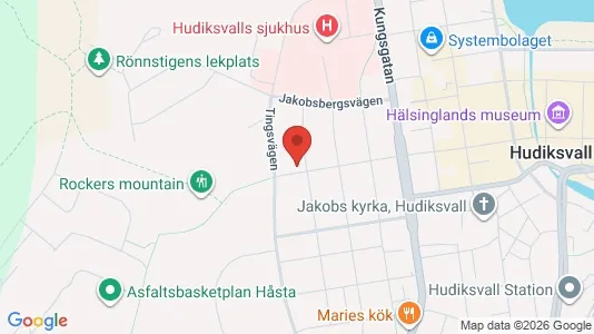 Lägenheter att hyra i Hudiksvall - kort over placeringen