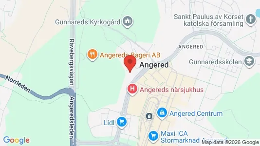 Lägenheter att hyra i Angered - kort over placeringen