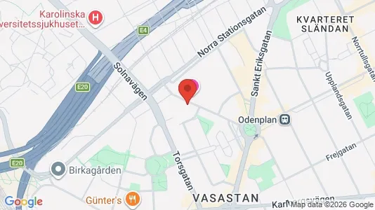 Lägenheter att hyra i Vasastan - kort over placeringen