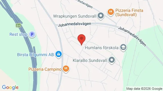 Lägenheter att hyra i Sundsvall - kort over placeringen
