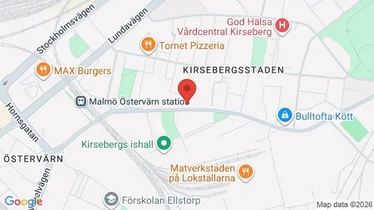 Lägenheter att hyra i Kirseberg - kort over placeringen