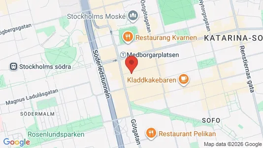 Lägenheter att hyra i Södermalm - kort over placeringen