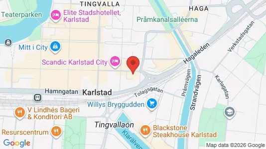 Lägenheter att hyra i Karlstad - kort over placeringen