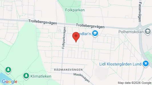 Lägenheter att hyra i Lund - kort over placeringen