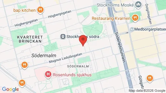 Lägenheter att hyra i Södermalm - kort over placeringen