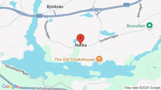 Hus att hyra i Nacka - kort over placeringen
