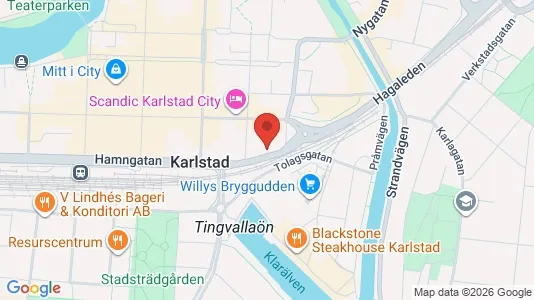 Lägenheter att hyra i Karlstad - kort over placeringen