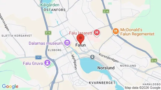 Rum att hyra i Falun - kort over placeringen