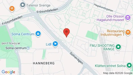 Lägenheter att hyra i Solna - kort over placeringen