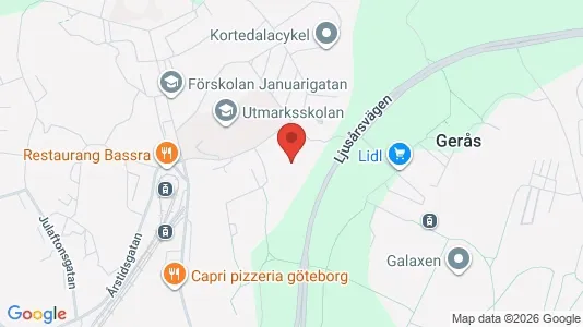 Lägenheter att hyra i Göteborg Östra - kort over placeringen