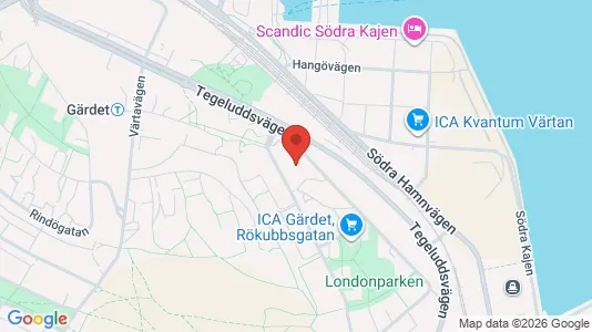 Lägenheter att hyra i Gärdet/Djurgården - kort over placeringen