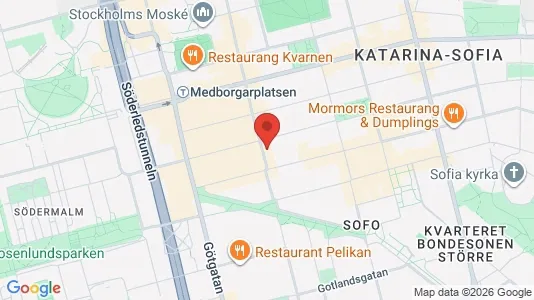 Lägenheter att hyra i Södermalm - kort over placeringen