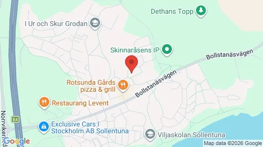 Lägenheter att hyra i Sollentuna - kort over placeringen