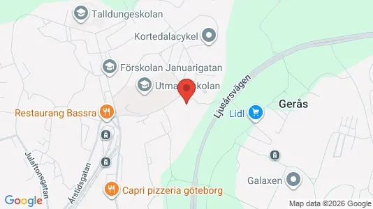 Lägenheter att hyra i Göteborg Östra - kort over placeringen