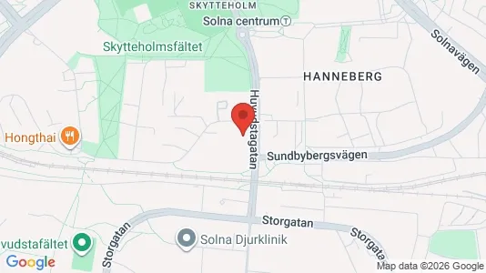 Lägenheter att hyra i Solna - kort over placeringen